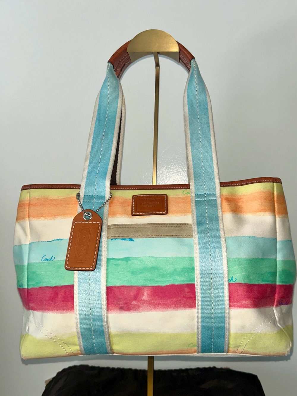 Coach Hamptons Watercolor Paste Stripes Tote.  Released in 2006
